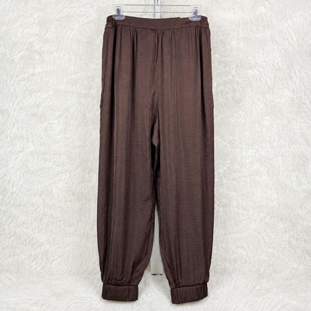 Autres Filles Women's Brown Satin Jogger Pants Size Small NWT